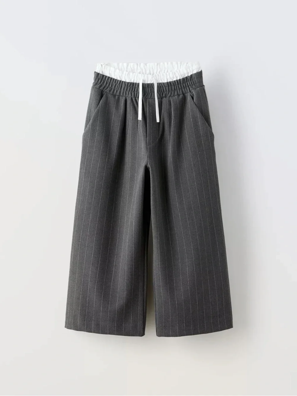 Zara Pinstripe Wide-Leg Bundle  Kids Bottoms - Black & Gray